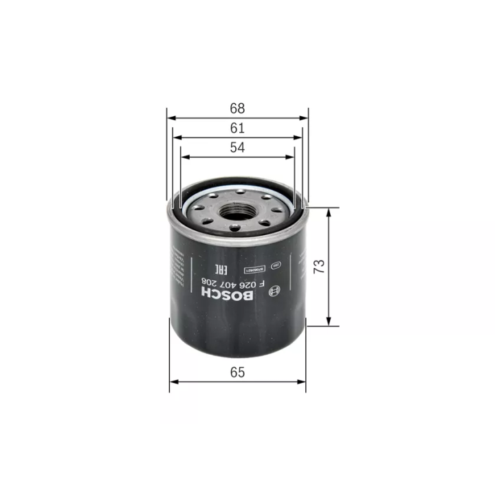 Toyota Prius Alyvos filtras BOSCH F 026 407 208 | PriusParts.lt