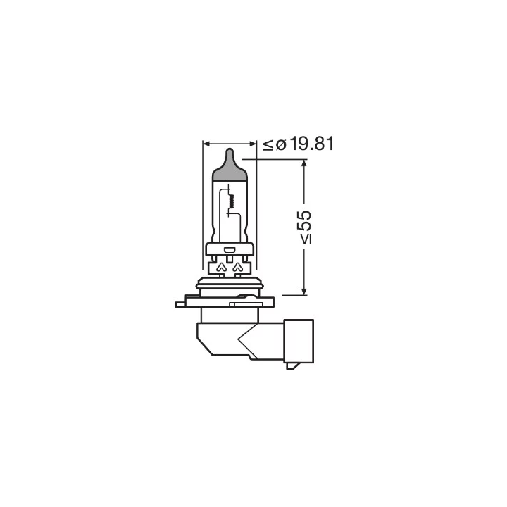 Prius II (XW20) 2003–2009 Bulb, high beam headlight AMS-OSRAM 9006CBN-2HB | PriusParts.lt