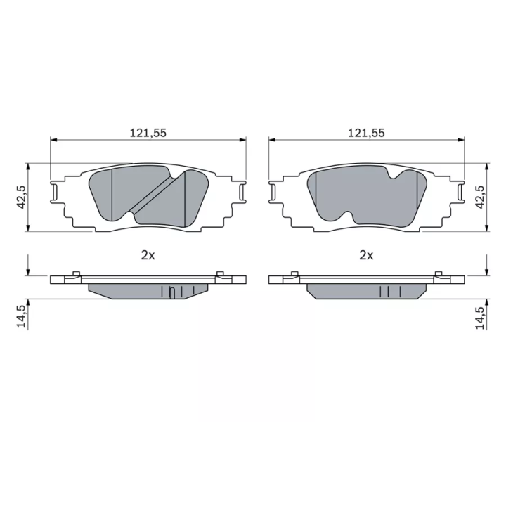Prius V (XW60) 2023– Stabdžių kaladėlių komplektas BOSCH 0 986 424 912 | PriusParts.lt