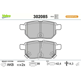 Toyota Prius Brake Pad Set, disc brake VALEO 302085 | PriusParts.lt