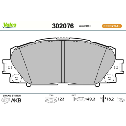 Toyota Prius Stabdžių kaladėlių komplektas VALEO 302076 | PriusParts.lt