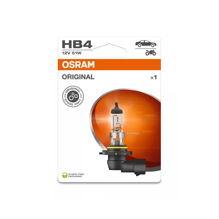 Prius II (XW20) 2003–2009 Bulb, high beam headlight AMS-OSRAM 9006-1BL | PriusParts.lt