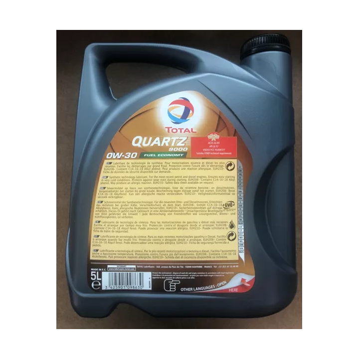 Engine Oil TOTALENERGIES 0W-30 QUARTZ FUEL ECO 9000 5 L 214297 | PriusParts.lt