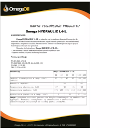 Hidraulinė alyva OMEGAOIL OMEGA HV46 HYDRAULIC PREMIUM 5 L HV465L | PriusParts.lt