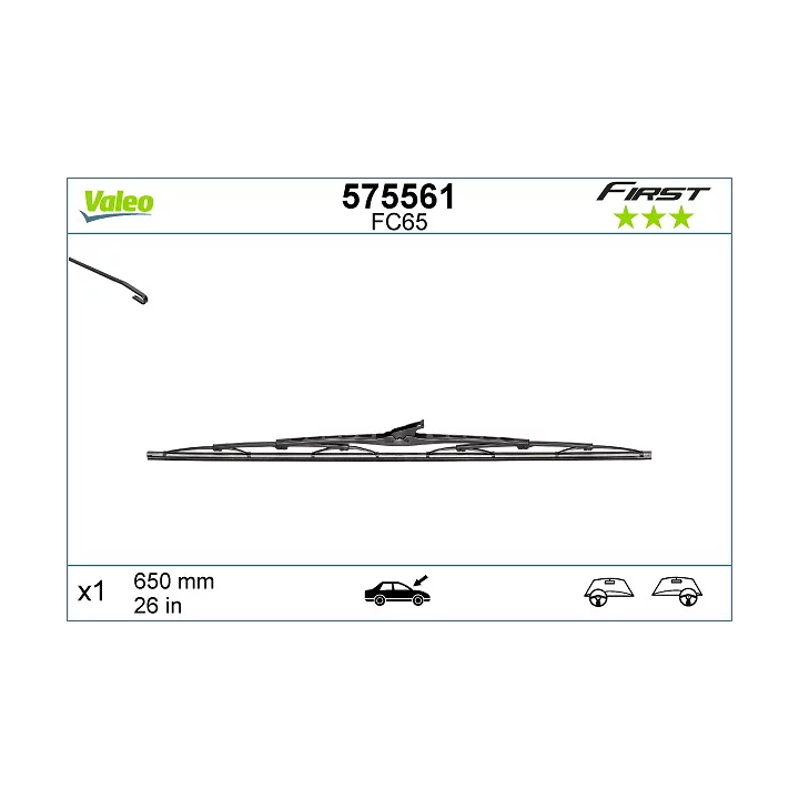 Toyota Prius Wiper Blade VALEO VAL575561 | PriusParts.lt